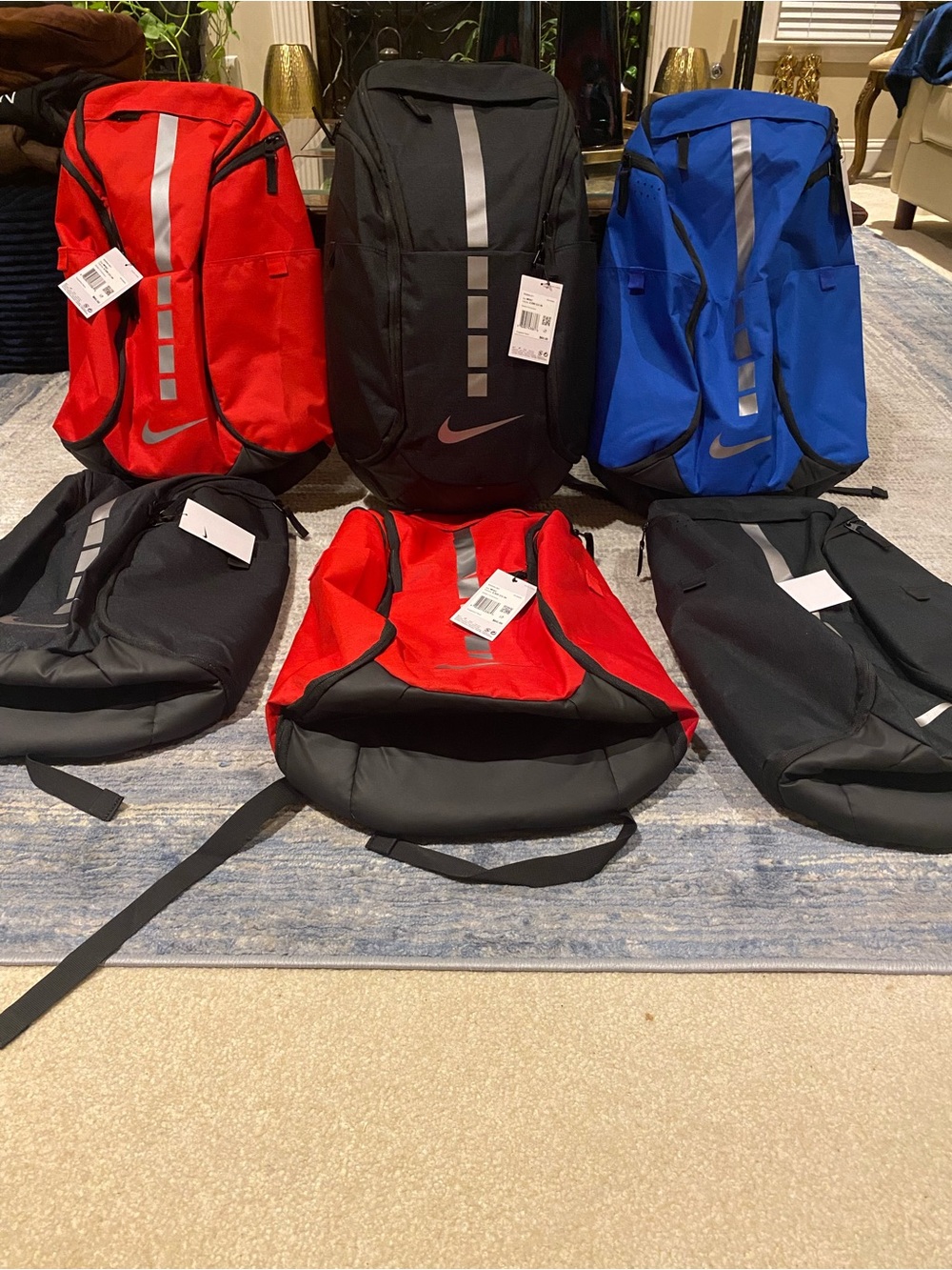Nike Men's XXL elite Backpack Trio — Black, Red & Blue $70.00 EACH